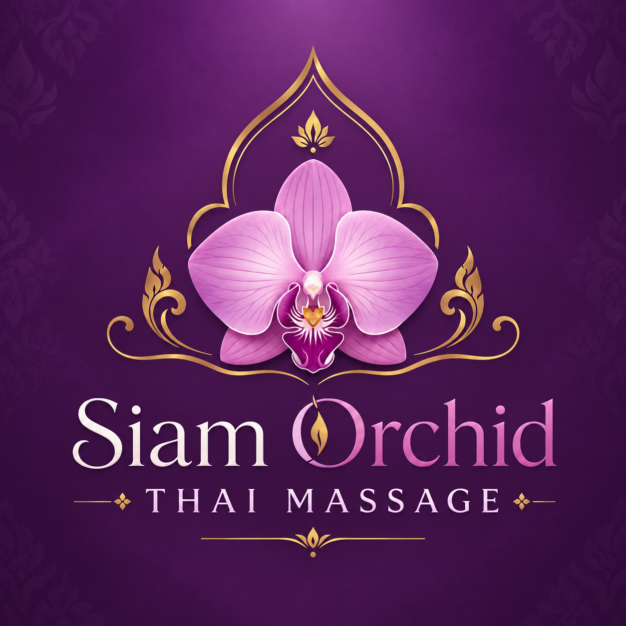 Siam Orchid Thai Massage – violettes Orchideenlogo